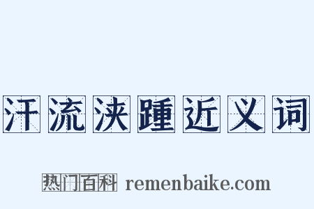 汗流浃踵近义词是什么意思的图片